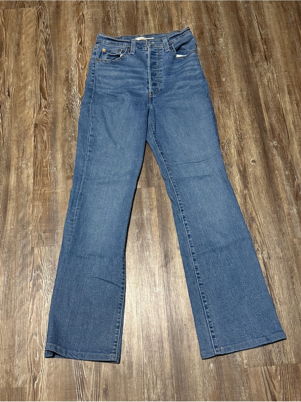 Levi's Ribcage Boot Jeans Women's 28 Button Fly High Rise Stretch Denim